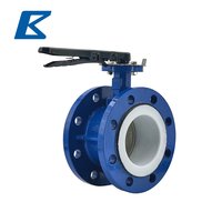Vanne papillon à levier manuel, corps en fonte ductile avec siège en PTFE, vanne de régulation industrielle pour pipeline
