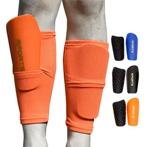 Personalized Custom Design Waterproof Compression Sports Football Soccer Pads Spandex Soft Shin Guard Brace Calf Support Sleeve