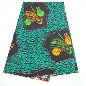 新製品ブラックカラーフラワーアフリカ生地素材コットンアンカラ刺繍ワックスプリント生地アフリカ