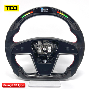 พวงมาลัยคาร์บอน TDD LED แบบกำหนดเอง หุ้มหนัง สำหรับ Tesla Model S/Y/3 ผลิตตามสั่ง - Product Image 2