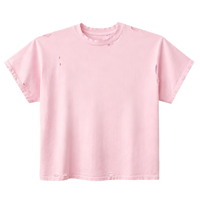 Maßgefertigtes Kornit DTG-Druck Distressed Vintage Wash Schwergewicht Silberne Kronenkette Aufdruck Rosa Übergroßes T-Shirt, Streetwear Tee