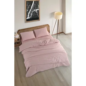 Karden Flower Light Blue Plain 100% Cotton Single <b>Duvet</b> <b>Cover</b> Set - Product Image 2