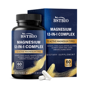 BSTBIO OEM/ODM Suplementos <span class=keywords><strong>de</strong></span> complejo <span class=keywords><strong>de</strong></span> <span class=keywords><strong>magnesio</strong></span> con <span class=keywords><strong>citrato</strong></span> <span class=keywords><strong>de</strong></span> glicinato 12 en 1 Cápsulas <span class=keywords><strong>de</strong></span> <span class=keywords><strong>magnesio</strong></span> - Product Image 1