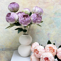 Buket Bunga Peony Buatan Berkualitas Tinggi 9 Tangkai Langsung dari Pabrik untuk Dekorasi Ruangan