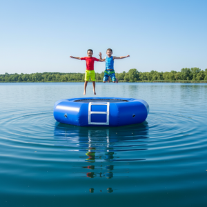QIQU 0.9mm Sijia PVC Trampoline aquatique gonflable commercial soudé à chaud pour lac, pour enfants et adultes, diamètre 3m, capacité 100-500kg - Product Image 1
