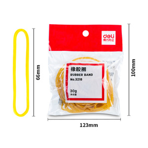 Deli Rubber Bands 3218 Yellow 100 Bags Office Supplies Elastic Bands For Binding And Organizing - Product Image 2