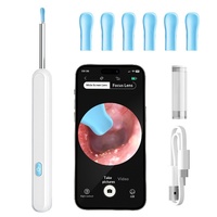 Caméra Otoscope Visuelle Sans Fil WiFi, Kit de Nettoyage Intelligent pour Oreilles, Outil Portable d'Extraction de Cérumen, 6 Lumières LED, Charge en Moins d'1 Heure, CHIPAI
