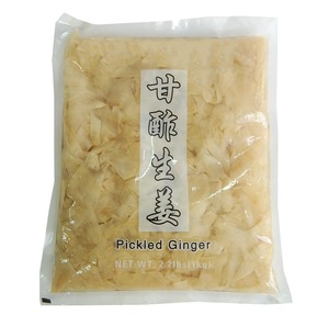 Fournisseur chinois de cuisine japonaise en <span class=keywords><strong>gros</strong></span>, gingembre mariné en tranches, saveur aigre, gingembre mariné rose pour sushi - Product Image 1