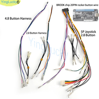 Câble de connecteur 20 broches en plastique de 0,11 mm pour Hitbox PS4, carte de joystick de combat Brook, câble de bouton de pavé tactile d'arcade