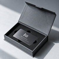 Boîte rigide magnétique personnalisée de luxe avec logo et insert en mousse pour cartes de visite professionnelles en métal NFC VIP