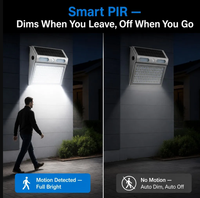 Lampe murale solaire LED, éclairage extérieur pour jardin, portail, mur, IP65, étanche, avec détecteur de mouvement