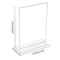 T شكل زجاج شبكي شفاف الجدول شاشة عرض القائمة حامل A4 A5 حامل أكريليك 8.5x11