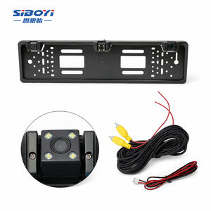 Caméra de recul 2-en-1 avec cadre de plaque d'immatriculation européenne et capteur <span class=keywords><strong>radar</strong></span> de stationnement 170° °   Vision nocturne grand angle IP68 étanche 4/8 LED - Product Image 1