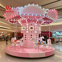 Manège extérieur personnalisé pour enfants, carrousel en fibre de verre à 8 places, chevaux de carrousel à vendre