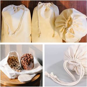 Custom Handmade Jewelry Bracelet Storage Party Gift Wrap Muslin Cotton Reusable Cloth Mini <b>Drawstring</b> <b>Bag</b> - Product Image 6