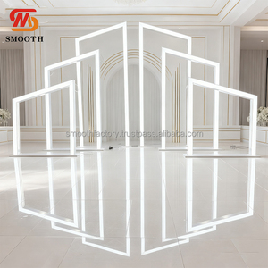 LEDA Elegant Events Decor Led Display Geometric Tunnel Arch LED Glow Metal <b>Backdrop</b> <b>Stand</b> for Wedding - Product Image 4