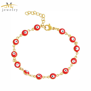 JML Gran Oferta Oro Laminado <span class=keywords><strong>14K</strong></span> Pulsera de Ojo Turco Azul de la Suerte para Hombres y Mujeres - Product Image 5