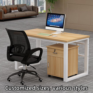 Kustom Elm minimalis Satu meja komputer Modular mebel kantor kecil untuk staf - Product Image 4