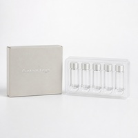 Boîte en papier avec logo personnalisé, insert en blister PET, boîte d'emballage pliable pour flacon cosmétique, petite bouteille en verre, expédition de produits