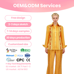 Costume de cosplay d'anime, chemise jaune imprimée, pantalon rayé pour fête d'Halloween, service OEM ODM, prix de gros - Product Image 2