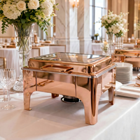 Ensemble de chauffe-plats hydrauliques en acier inoxydable noir/or rose pour hôtels, restaurants et buffets – Vente en gros
