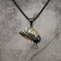 Bijoux Hiphop egypte ancienne collier pendentif cléopâtre en acier inoxydable