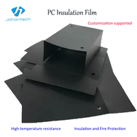 Película Aislante de PC Negra Ignífuga Johan, Acabado Mate, Autoadhesiva, para Protección de Componentes