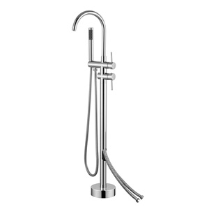Robinet <span class=keywords><strong>de</strong></span> baignoire autoportant en laiton gris anthracite, <span class=keywords><strong>colonne</strong></span> latérale rotative, ensemble <span class=keywords><strong>de</strong></span> douche encastré chaud et froid pour la maison et les maisons <span class=keywords><strong>de</strong></span> retraite - Product Image 5