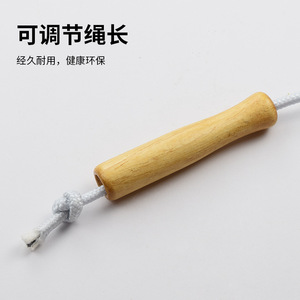Corde à sauter en bois, corde en coton, poignée en bois de hêtre, équipement de fitness unisexe, entraînement en plein air, durable - Product Image 3