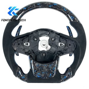 Volante de Fibra de Carbono Forjado Real con Cuero y Alcántara Personalizado para Toyota Supra A90/A91 GR F10 Mk5 Mk4 G8X 2018 2019 2021 <span class=keywords><strong>2022</strong></span> - Product Image 3