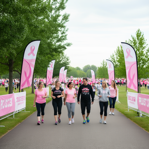 Camiseta de manga larga para niños, color rosa, Monster Truck, concienciación sobre el cáncer de mama, cuello redondo, unisex, para eventos de caminatas y carreras - Product Image 3