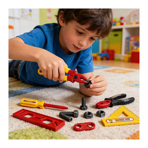 Kit d'outils de bricolage en bois : établi, boîte à outils, perceuse, jouet d'ingénieur pour jeu d'imitation, développement des compétences et activité éducative - Product Image 3