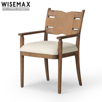 WISEMAX FURNITURE Chaise de salle à manger moderne et minimaliste en bois de frêne Chaise de restaurant à grand dossier avec coussin doux