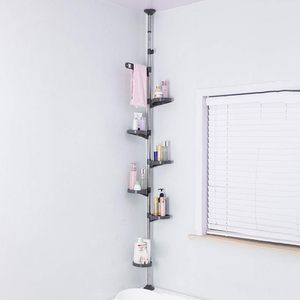 室内植物架花盆展示架可扩展拉力杆浴室转角储物架 - Product Image 4