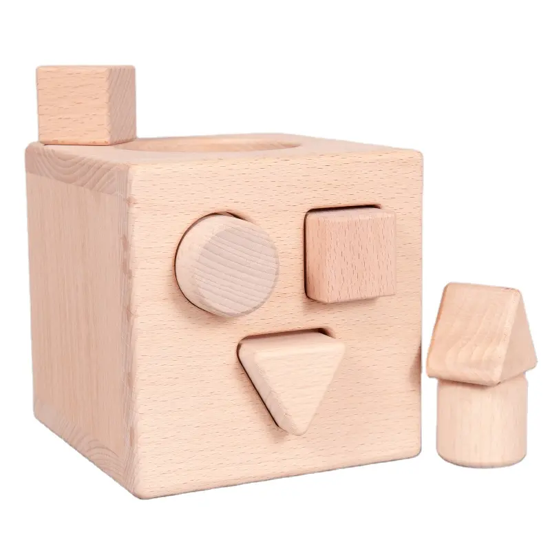Montessori ahşap şekli sıralama kutusu çocuklar geometrik ahşap bloklar şekil eşleştirme oyunları çocuklar için