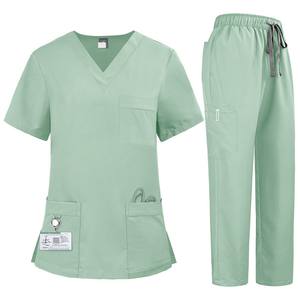 Nuevo estilo hospitales colores OEM impreso enfermera quirúrgica traje Scrub uniforme Unisex conjuntos sueltos transpirables para salones de belleza - Product Image 1