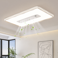 Lampu Kipas Langit-langit Tanpa Bilah LED Modern Besi Akrilik Remote Control Dapat Diredupkan Rumah Kamar Tidur Ruang Tamu Aula Hotel Restoran Flush