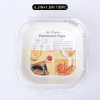Papier de cuisson pour friteuse à air, antiadhésif, double face, jetable, écologique, résistant au four, 100 pièces, carré, rond, pour pizza et aliments