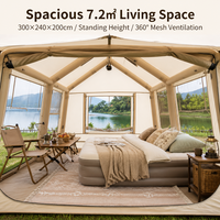 Tente gonflable de luxe pour le glamping, tissu Oxford 420D, imperméable, quatre saisons, ouverture automatique rapide, espace extra large, portable