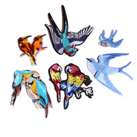 Patch brodé personnalisé en forme d'oiseau, personnalisé, en fer sur grue, colibri, Phoenix, vente en gros