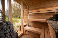 Sauna extérieur haut de gamme en bois massif noir, pour 4 à 6 personnes, avec poêle à bois, sauna vapeur, sauna cube.