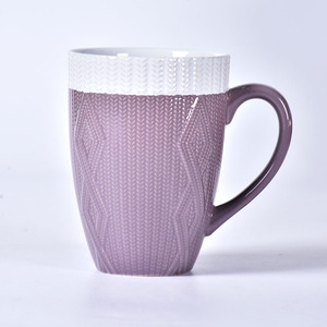 Tazas de Cerámica Antiguas para Capuchino y Latte, Capacidad de 12 oz, Diseño de Punto, Esmaltadas, con Rayas en Relieve, Ecológicas y Duraderas para Café - Product Image 4