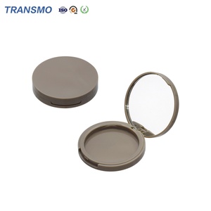 OEM&ODM Empty Blush Container Plastic Powder Case Customized logo <b>Makeup</b> <b>Box</b> Cosmetic Packaging with Mirror - Product Image 1