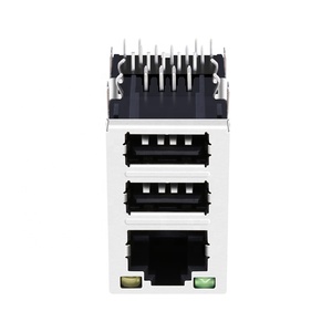 45F-10101DYD2NL JW0-0009NL C893-1AX1-<span class=keywords><strong>E1</strong></span> Magnétique <span class=keywords><strong>RJ45</strong></span> Connecteur Jack avec Double USB - Product Image 2