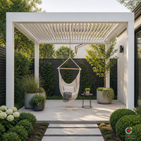 MEIXIN ORLANDO Villa de luxe moderne, pergola bioclimatique motorisée en aluminium avec verre feuilleté, pour patio extérieur