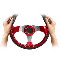 Volant de course universel en cuir PU JDM Drift de 14 pouces