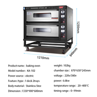 Four électrique commercial double couche à 4 plateaux pour la cuisson de gâteaux et de pains pita