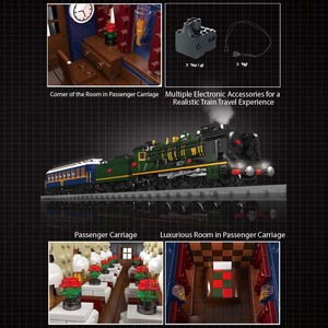 MOULD KING 12025S Kit di Costruzione Treno, Locomotiva a Vapore QJ Elettrica RC con Binari, Giocattoli in Mattoncini per Bambini, Regali di Natale - Product Image 5