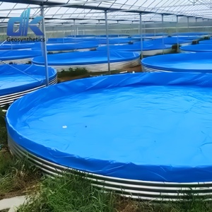 Duurzame Koi Kreeftenkweekvijver Gegalvaniseerde Plaatvisvijvers Dubbelzijdige Pvc-Voeringen Visvijvers Aquacultuursysteem - Product Image 4