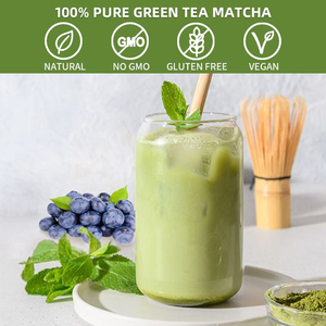 Té Matcha Instantáneo Orgánico con Sabor a Arándano, Marca Privada OEM, Grado Alimenticio, Té Saludable, Empaquetado en Bolsas y Cajas a Granel - Product Image 2